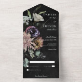 Donker Gotische Mysterieuze Gedempte Bloemen Geen All In One Uitnodiging (Binnen)