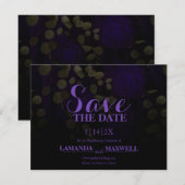 Donker Gotische Paarse Bloemen Bruiloft Save The D Save The Date (Voorkant / Achterkant)