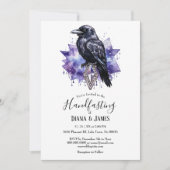 Donker Gotische Paarse Raven & Diamond Handfasting Kaart (Voorkant)