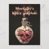 Donker Gotische Schedel hart Liefde Potion Briefkaart (Voorkant)