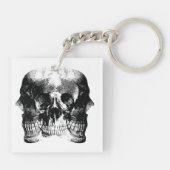 Donker Gotische Schedel Kunst Sleutelhanger (Achterkant)