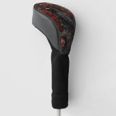 Donker Gotische Schoonheid Rode Rozen Zwarte Kraai Golfheadcover (Schuin)