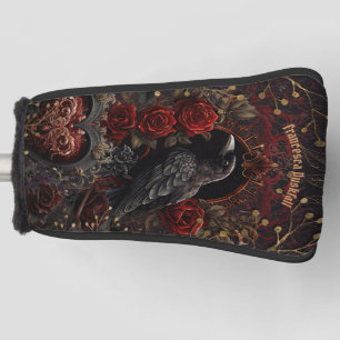Donker Gotische Schoonheid Rode Rozen Zwarte Kraai Golfheadcover