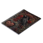 Donker Gotische Schoonheid Rode Rozen Zwarte Kraai Notitieboek (Linkerzijde)