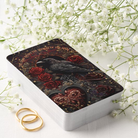 Donker Gotische Schoonheid Rode Rozen Zwarte Kraai Pokerkaarten (Insitu (Huwelijk))