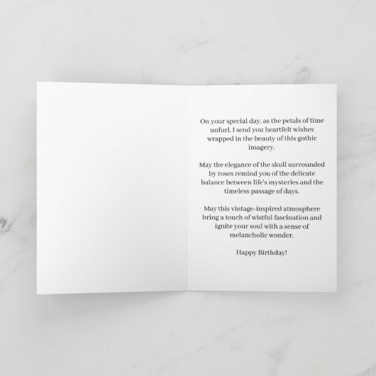 Donker Gotische Somber Melancholische Schedel en R Kaart (Binnen)