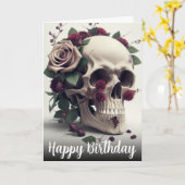 Donker Gotische Somber Melancholische Schedel en R Kaart (Gele Bloem)