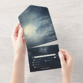 Donker Gotische Volle Maan Nachthemel Diner All In One Uitnodiging (Afscheurbaar)