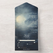 Donker Gotische Volle Maan Nachthemel Diner All In One Uitnodiging (Binnen)