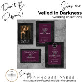 Donker Gotische Zwarte Bloemen Satijn Damask Wijnb RSVP Kaartje