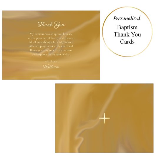 Donker goud en textuur Orthodoxe doop Bedankkaart