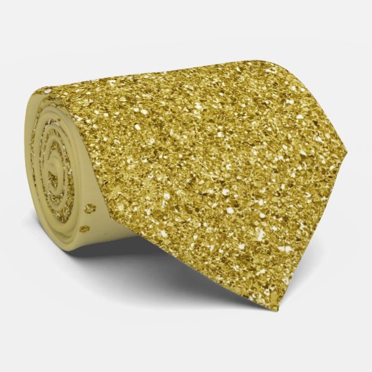Donker Goud Faux Glitter Sparkles Wedding Stropdas (Opgerold)