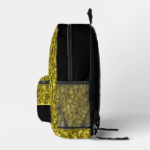 Donker Goud glitters fonkelt zwart Aangepaste naam Bedrukte Rugzak (Rechts)