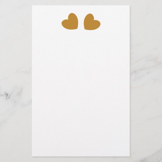Donker Goud Grafisch Hart Ontwerp B09 Briefpapier (Voorkant)