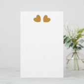 Donker Goud Grafisch Hart Ontwerp B09 Briefpapier (Staand voorkant)