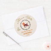 Donker Gouden Bloem Gebosseerd Leo Zodiac Ronde Sticker (Envelop)