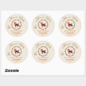 Donker Gouden Bloem Gebosseerd Leo Zodiac Ronde Sticker (Vel)