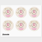 Donker Gouden Bloem Gebosseerde Maagd Zodiac Ronde Sticker (Vel)
