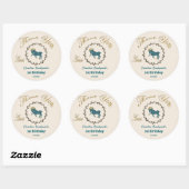 Donker Gouden Bloem Gebosseerde Ram Zodiac Ronde Sticker (Vel)