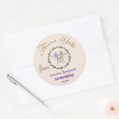 Donker Gouden Bloem Gebosseerde Tweeling Zodiac Ronde Sticker (Envelop)
