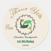 Donker Gouden Bloem Gebosseerde Vissen Zodiac Ronde Sticker (Voorkant)