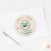 Donker Gouden Bloem Gebosseerde Vissen Zodiac Ronde Sticker (Envelop)