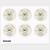 Donker Gouden Bloem Gebosseerde Vissen Zodiac Ronde Sticker (Vel)