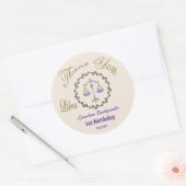 Donker Gouden Bloem Gebosseerde Weegschaal Zodiac Ronde Sticker (Envelop)