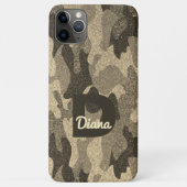 Donker Gouden Glitter Camouflage Monogram Buitensh Case-Mate iPhone Case (Achterkant)
