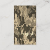 Donker Gouden Glitter Camouflage Monogram Buitensh Visitekaartje (Voorkant)
