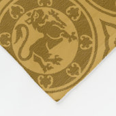 Donker Gouden Rood Middeleeuwse Leeuwen Fleece Dek (Hoek)