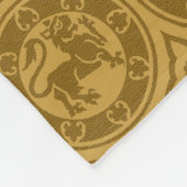 Donker Gouden Rood Middeleeuwse Leeuwen Fleece Dek Deken (Hoek)