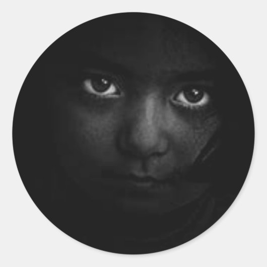 Donker, griezelig, mooi gezicht en ogen ronde sticker (Voorkant)