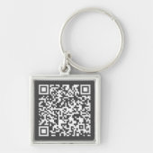 Donker grijs | Aangepaste QR-code scannable Sleute Sleutelhanger (Voorkant)