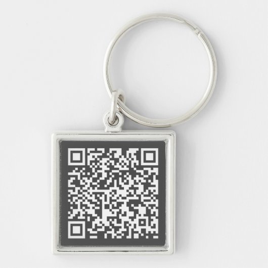 Donker grijs | Aangepaste QR-code scannable Sleute Sleutelhanger (Voorkant)