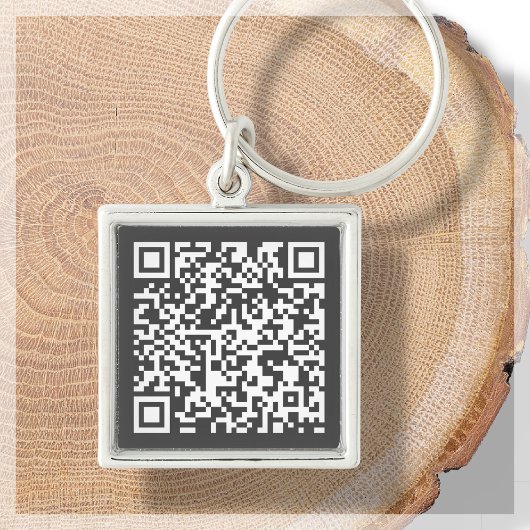Donker grijs | Aangepaste QR-code scannable Sleute Sleutelhanger