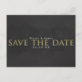 Donker grijs & goud SAVE THE DATE Trouwdag Verlovi Briefkaart