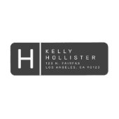 Donker grijs | Modern retouradres Etiket (Voorkant)