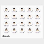 Donker Haar Meisje Afstuderen Dank u Stickers (Vel)