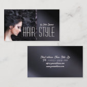 Donker Haar Vrouw Kapsel Stylist Kaart Visitekaartje (Voorkant / Achterkant)