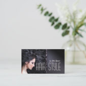 Donker Haar Vrouw Kapsel Stylist Kaart Visitekaartje (Staand voorkant)