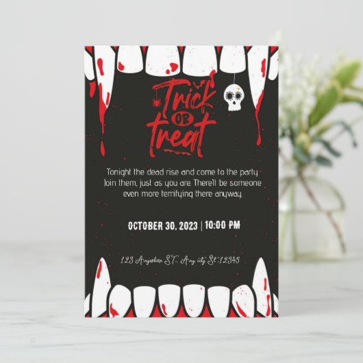 Donker Halloween feest Kaart (Staand voorkant)