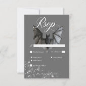 Donker Halloween Glam Bat & Diamonds Huwelijksdine RSVP Kaartje (Voorkant)