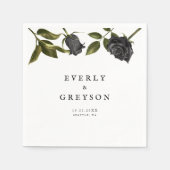 Donker Halloween Roos bruiloft wit Servet (Voorkant)