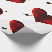 Donker hart met gouden pijl inpakpapier (Hoek)