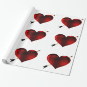 Donker hart met gouden pijl inpakpapier (Uitgerold)