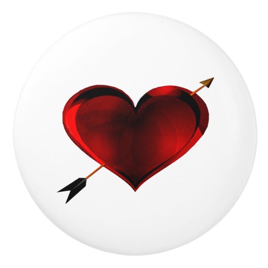 Donker Hart met Gouden Pijl Lade Pull Knop (Voorkant)