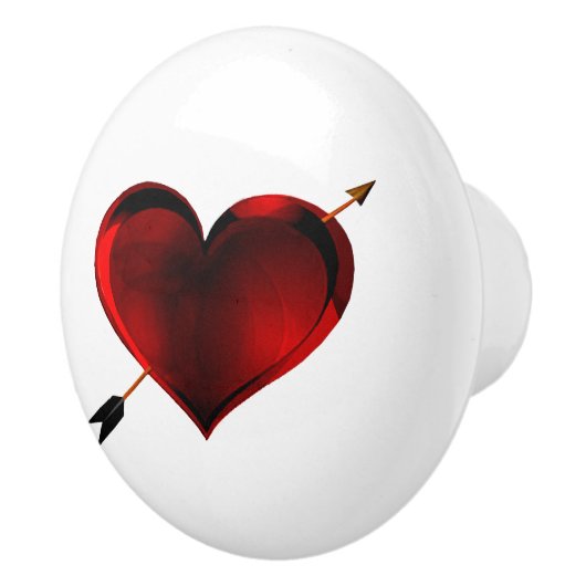 Donker Hart met Gouden Pijl Lade Pull Knop (Rechts)