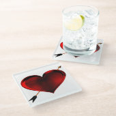 Donker hart met gouden pijlglas Onderzetter (Schuin)