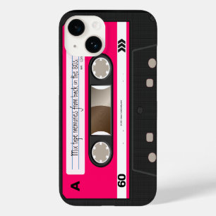 Donker Heet Roze Retro Cassettebandje Gepersonalis Case-Mate iPhone Case